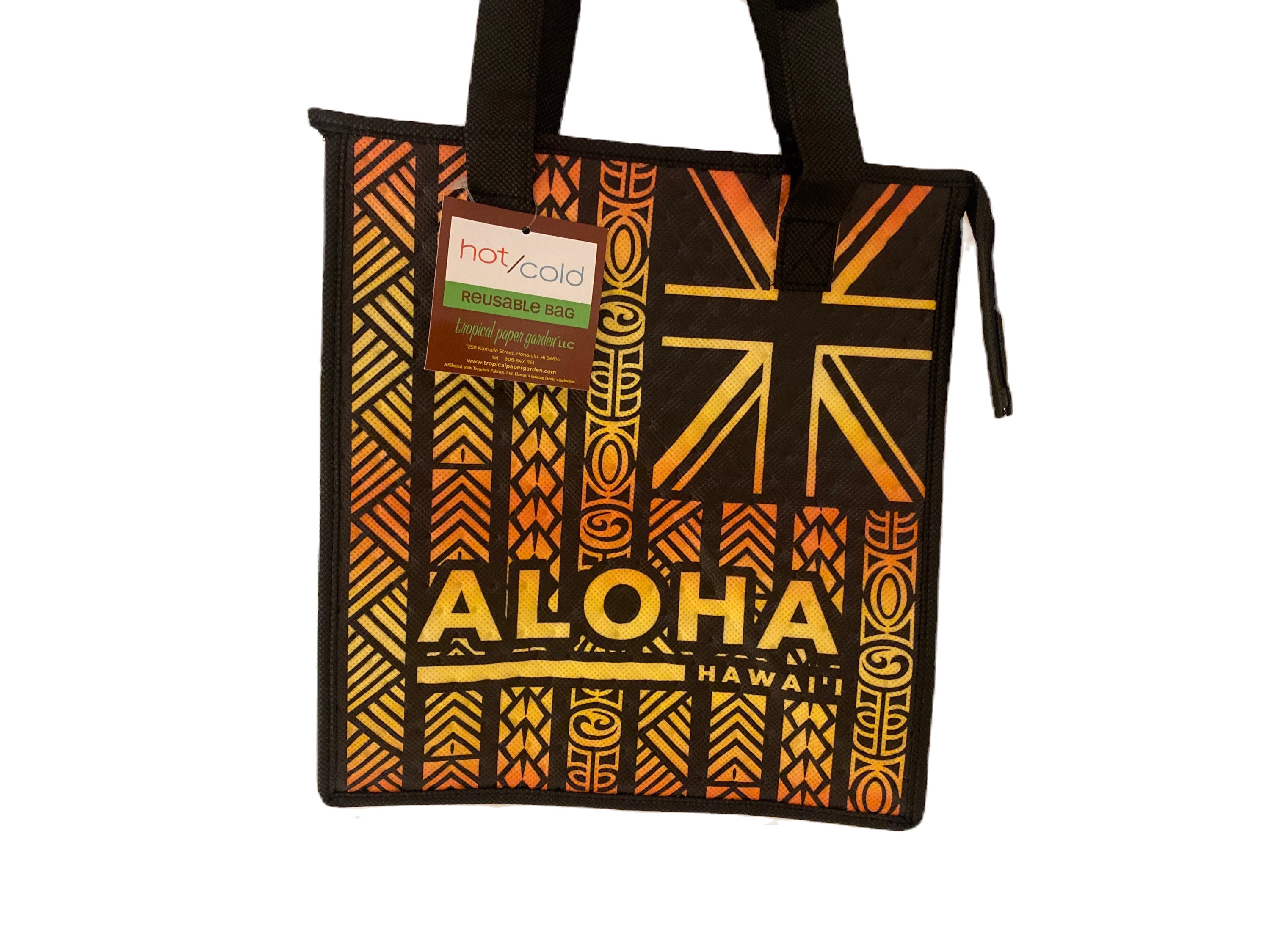 Insulated Hawaii Flag Aloha Gold Tote Bag