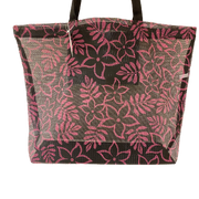 Pink Flowers Zipper Large Beach Tote Bag