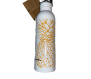 Hawaii Pineapple White Aluminum Bottle
