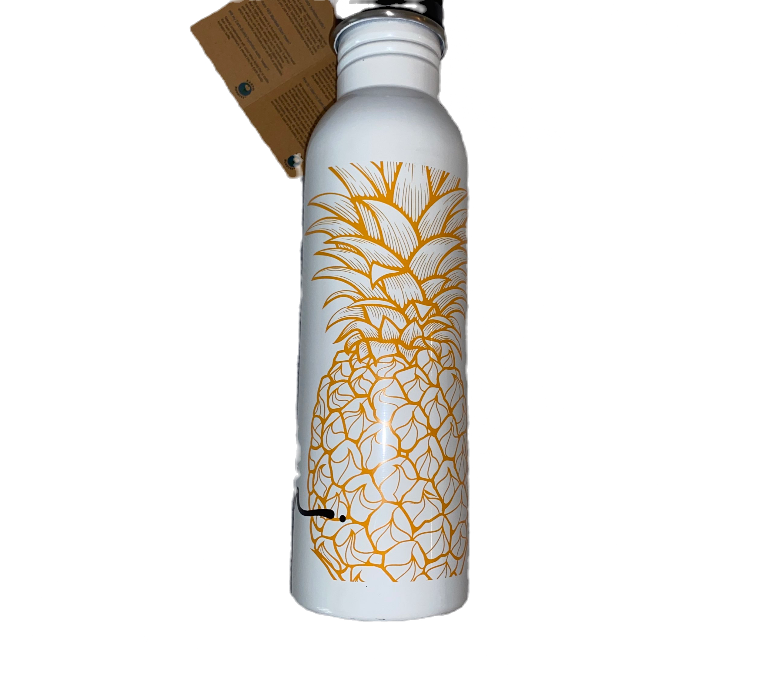 Hawaii Pineapple White Aluminum Bottle