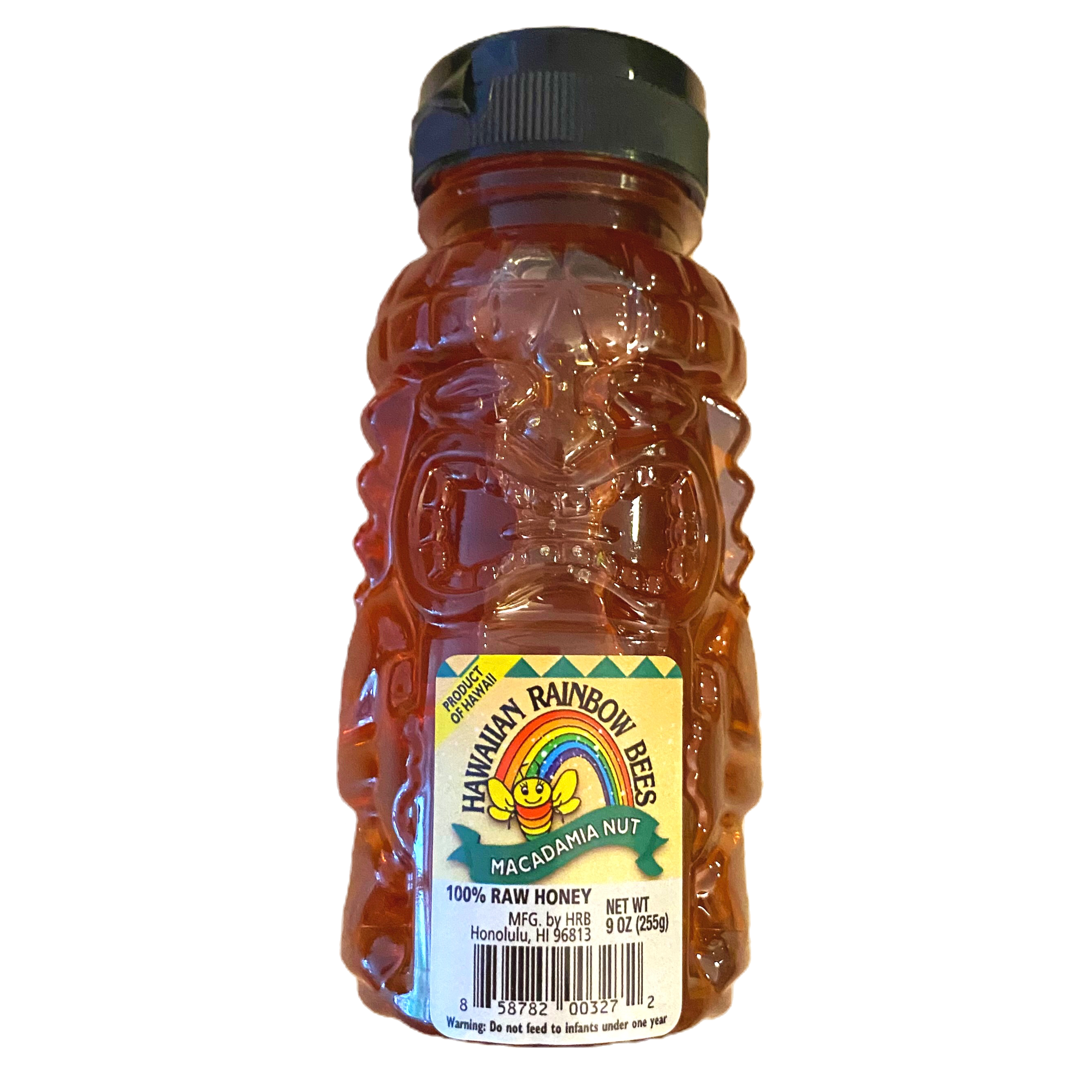 Hawaiian Rainbow Bees Macadamia Nut Hawaiian 100% Raw Honey 9oz