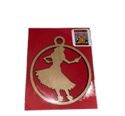 Hawaii Hula Girl Wood Ornament