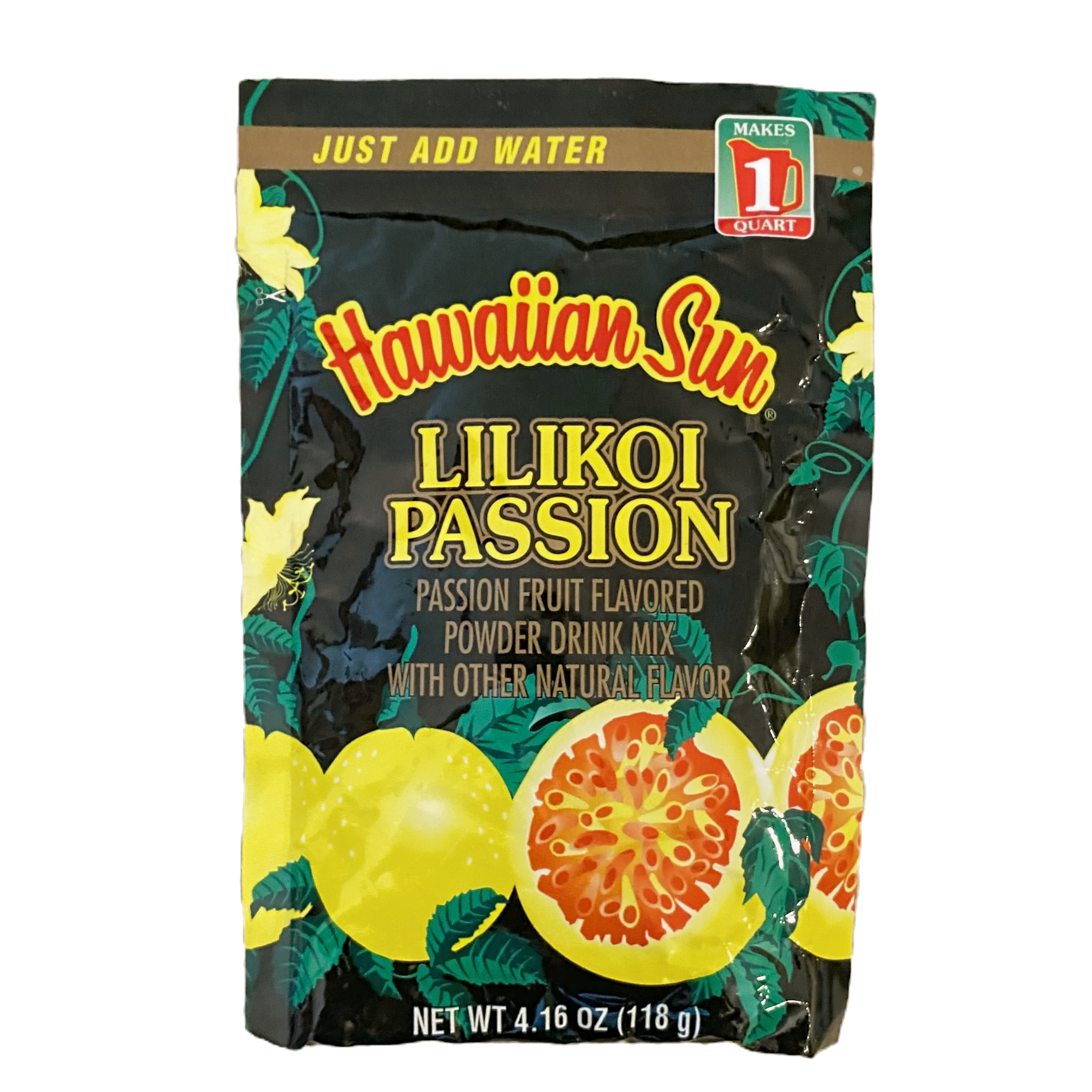 Hawaiian Sun Powder Mix Lilikoi Passion, Just Add Water (1 Packet)