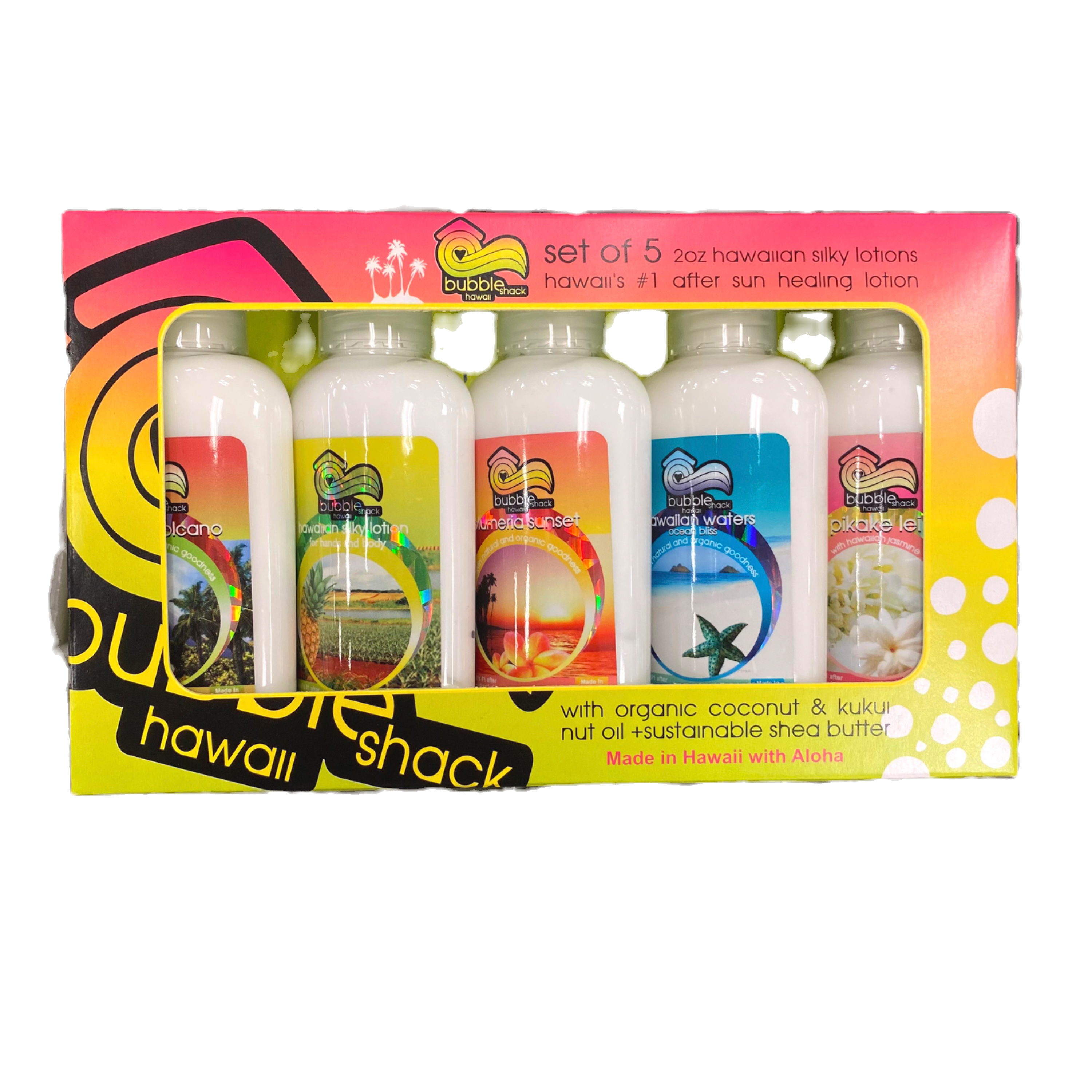 Bubble Shack 2oz 5-Pack – Tropical Scents of Hawaii!  Hand and Body Lotion