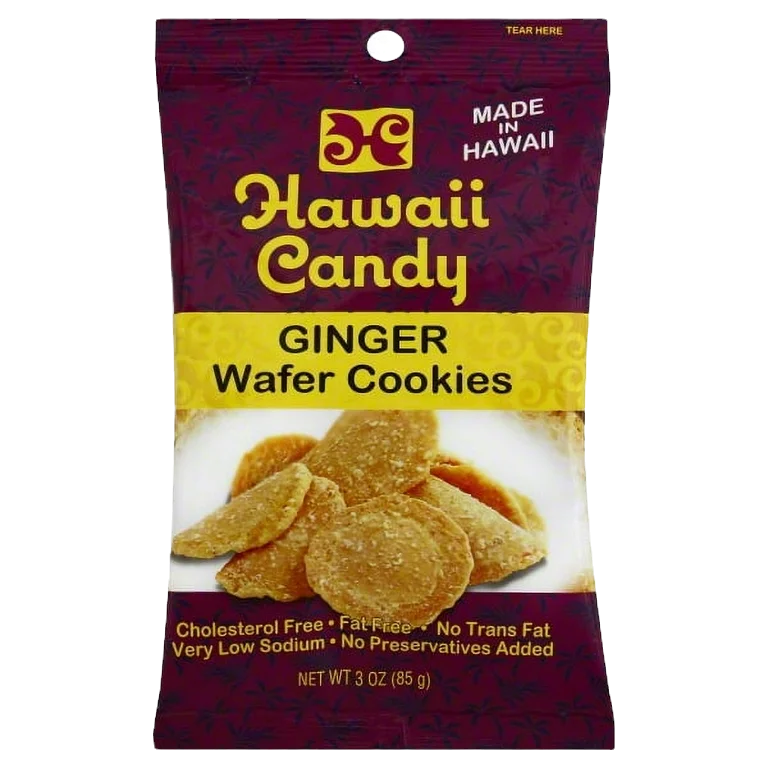 Hawaii Candy Ginger Wafer Cookies, 3 Oz