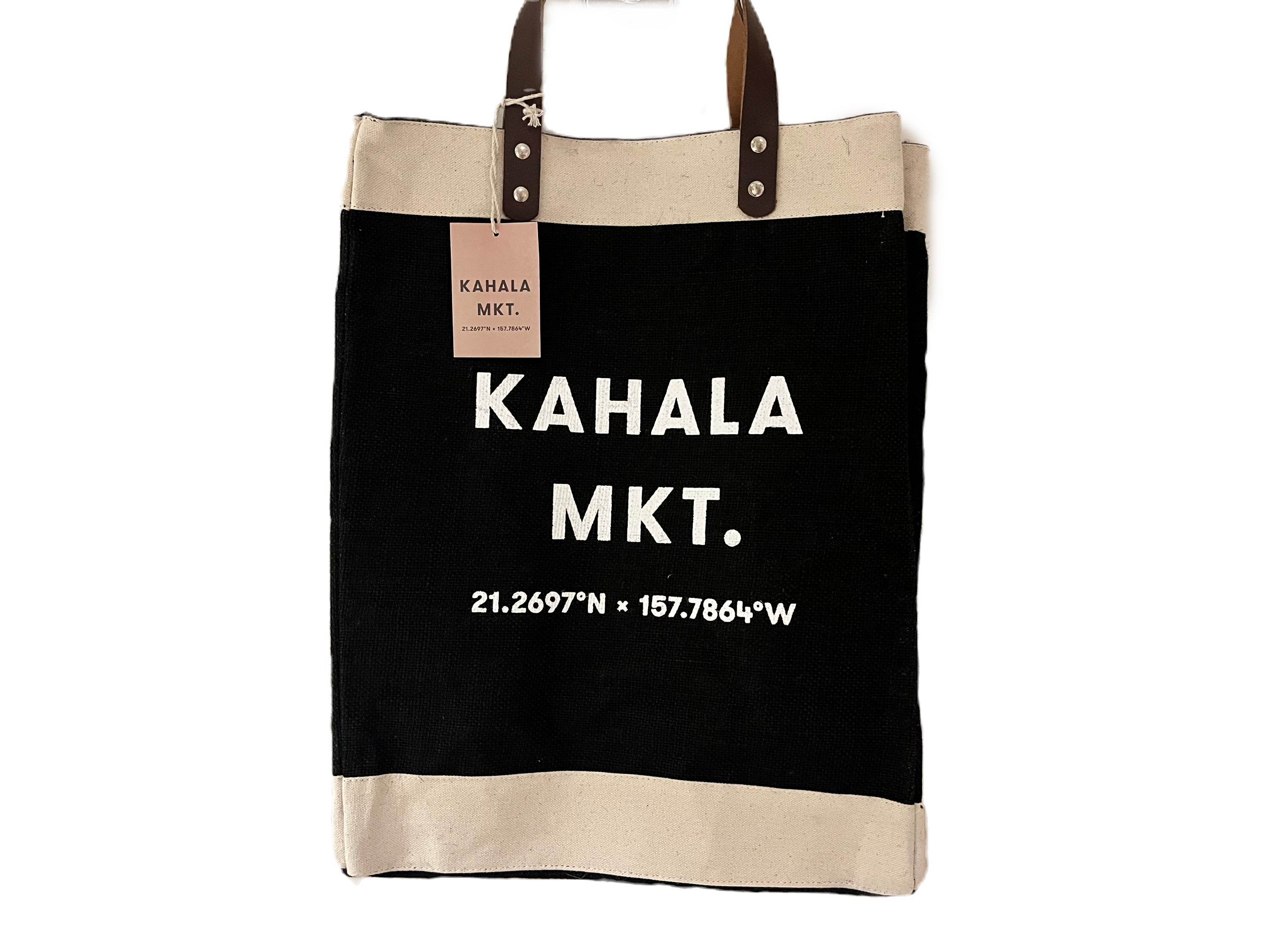 Kahala MKT. Black Jute Market Tote By Foodland