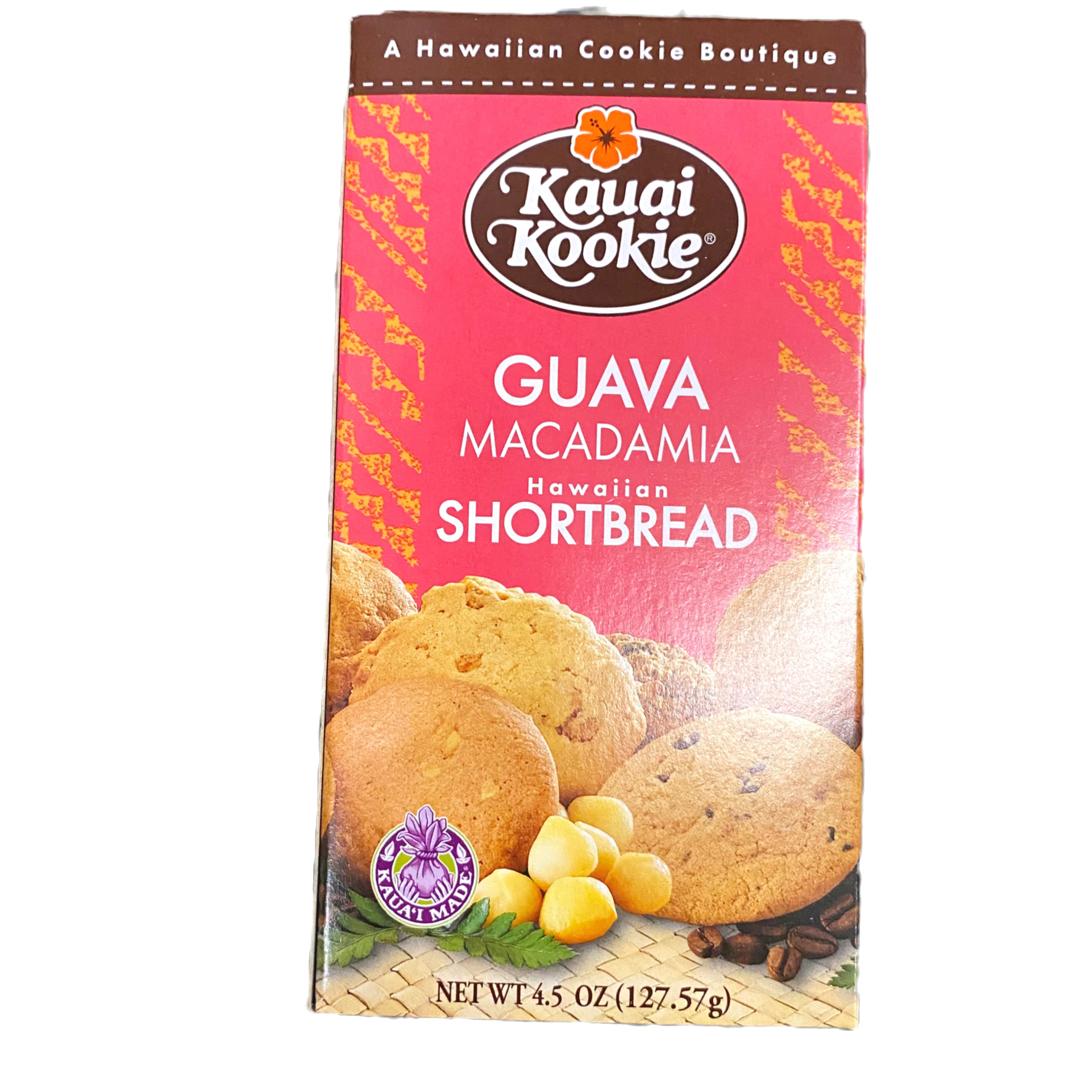Kauai Kookie Hawaiian Guava Macadamia Shortbread 4.5oz