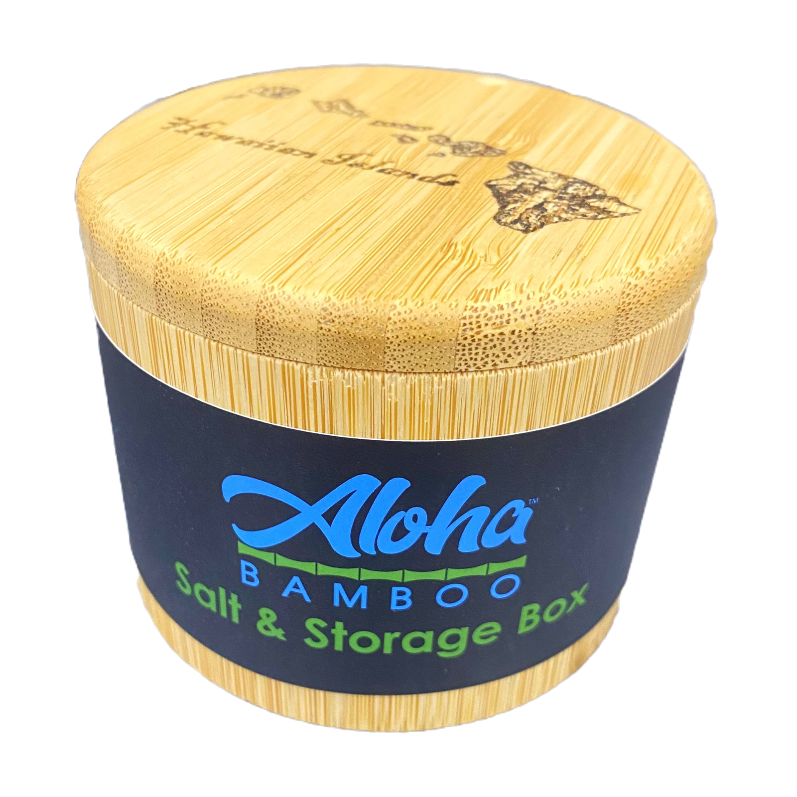 Hawaiian Islands Carved Bamboo Salt/Storage Box