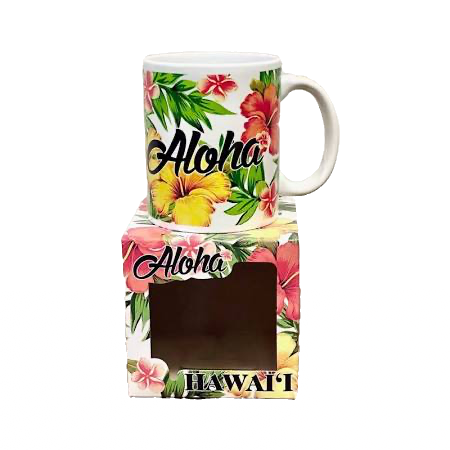 ABC Store Aloha Hawaii Flowers Coffee Mug