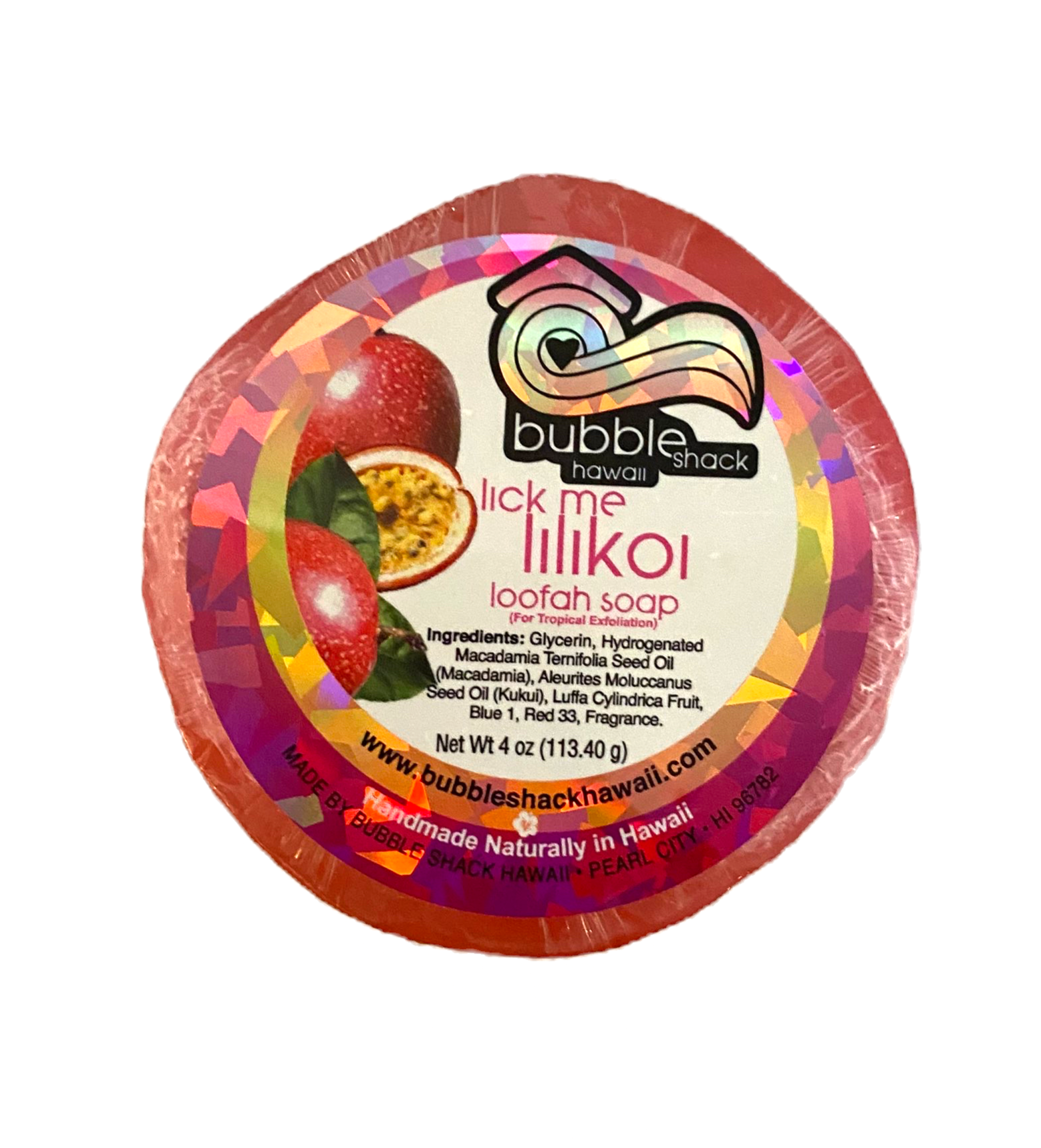 Bubble Shack Hawaii Lick Me Lilikoi Loofah Soap