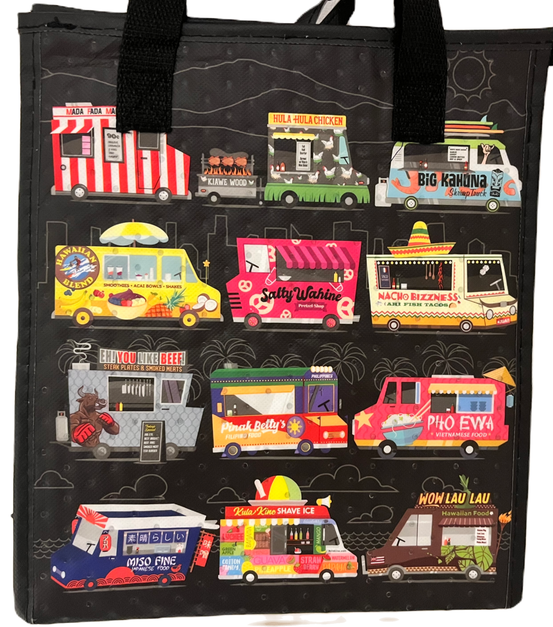 Food Truck Insulated Hawaiian Tote Bags