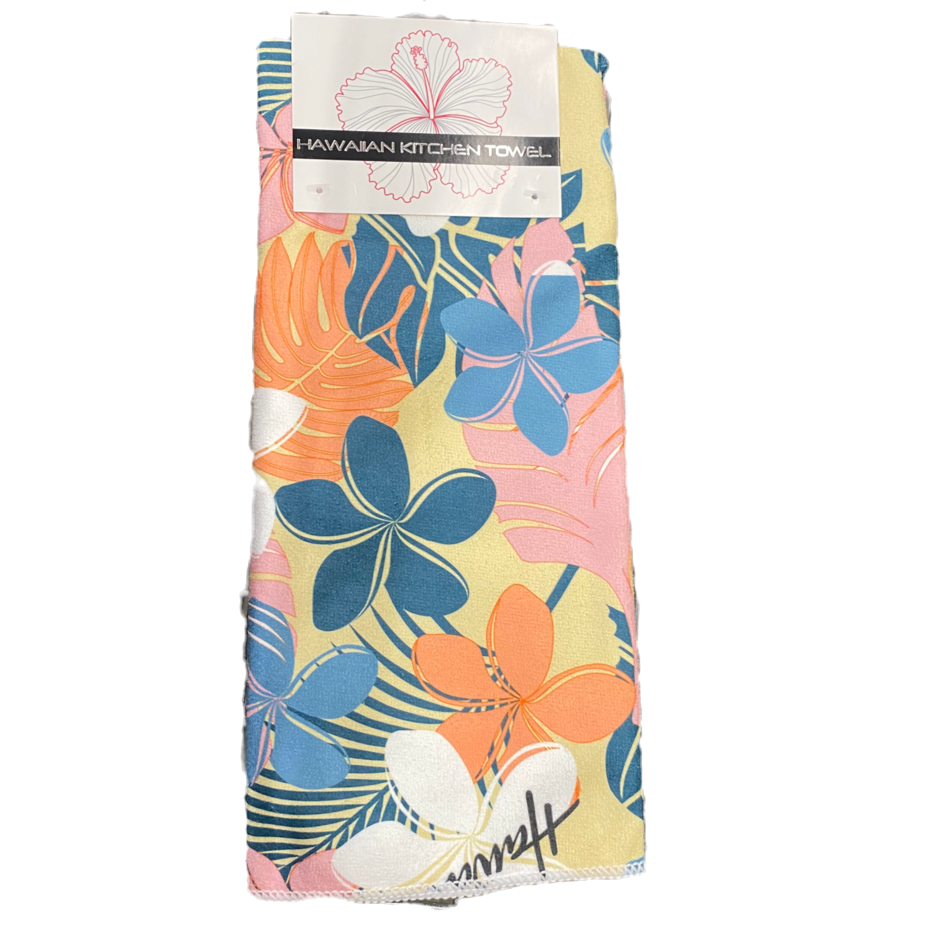 Hawaiian Colorful Flowers Kitchen 100% Microfiber Towel