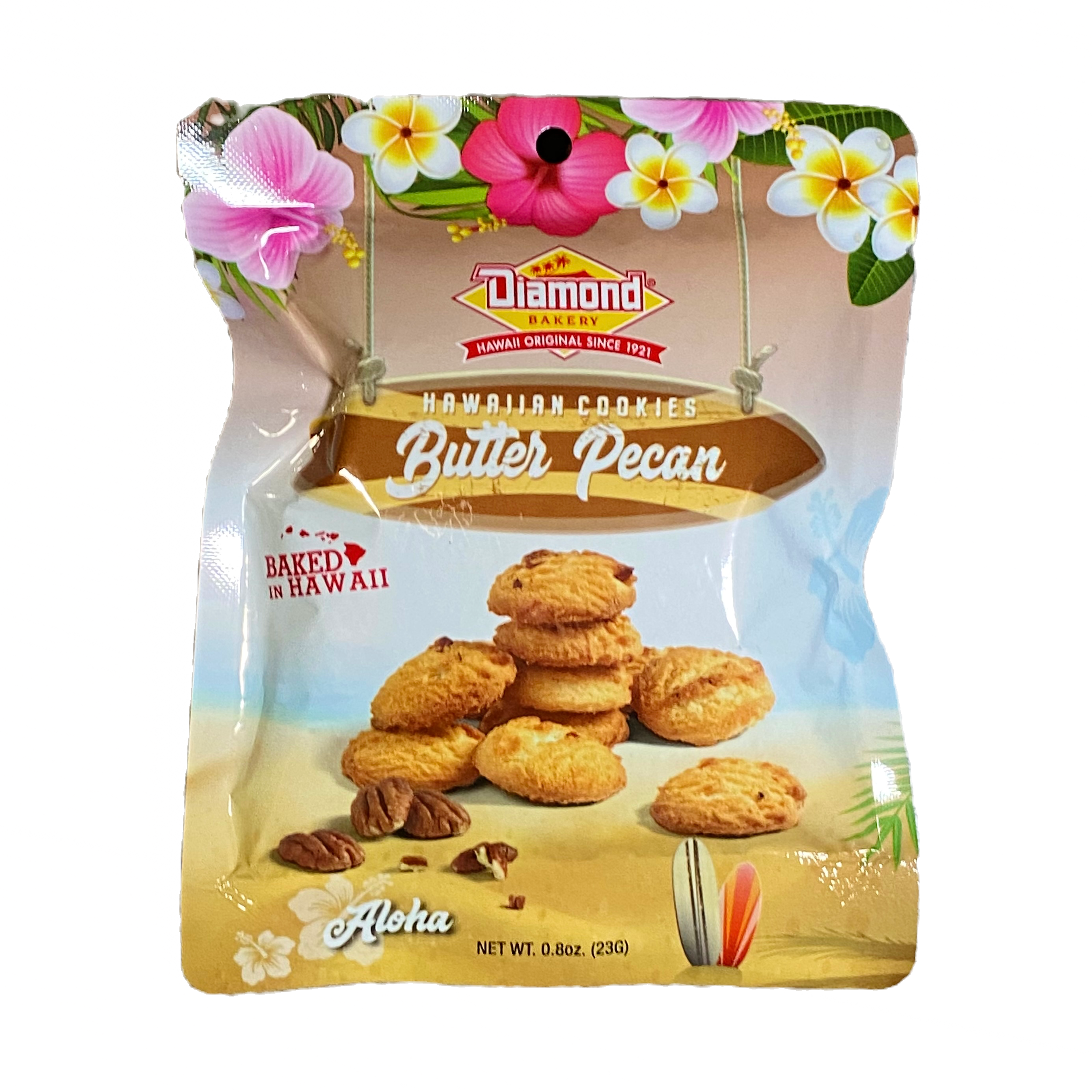Diamond Bakery Hawaii Butter Pecan Cookies w/Macadamias Snack Size .8oz
