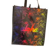 Aloha Rainbow Hibiscus Tote Bag