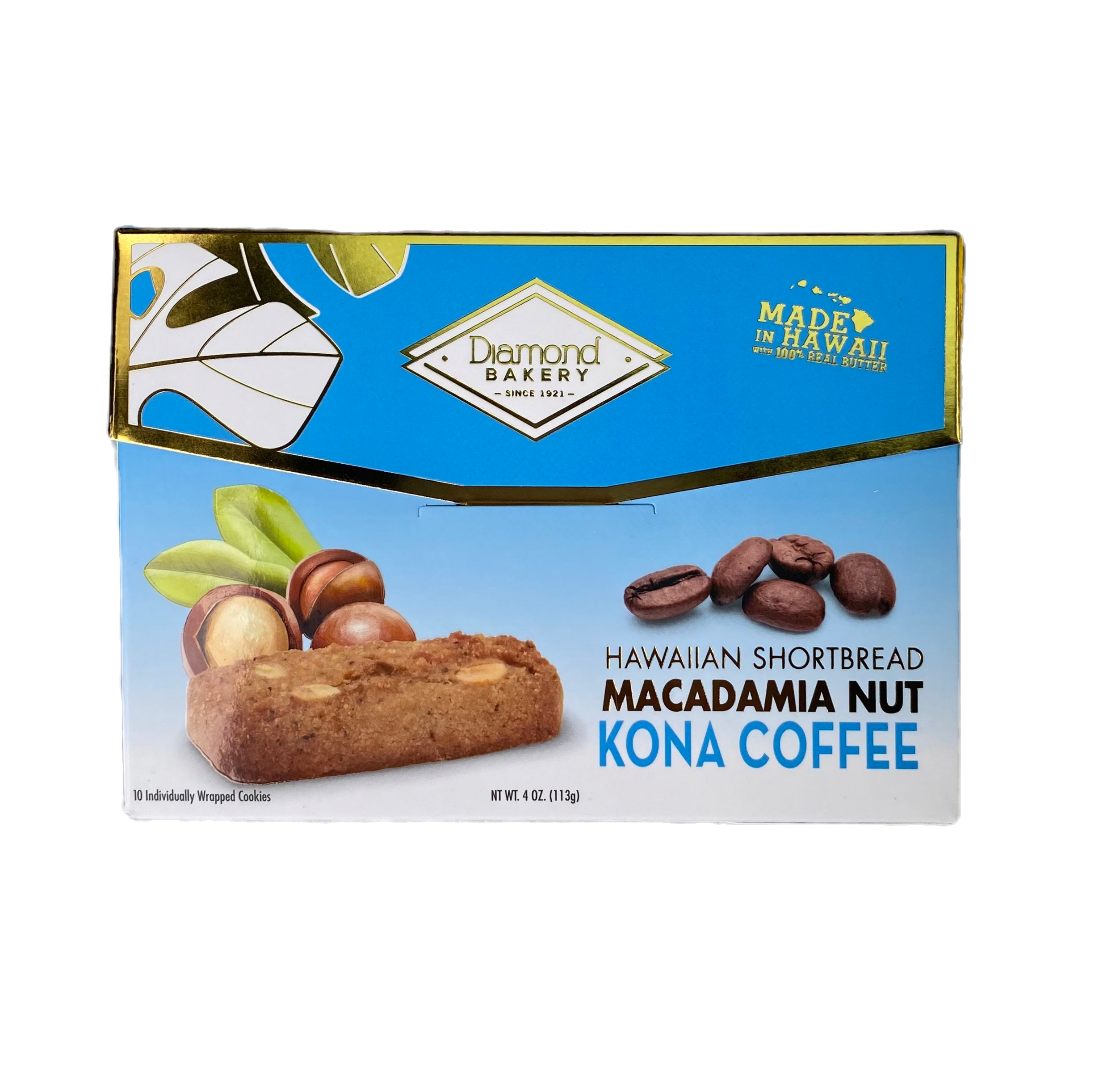Diamond Bakery Hawaii Shortbread Macadamia Nut Kona Coffee 4oz