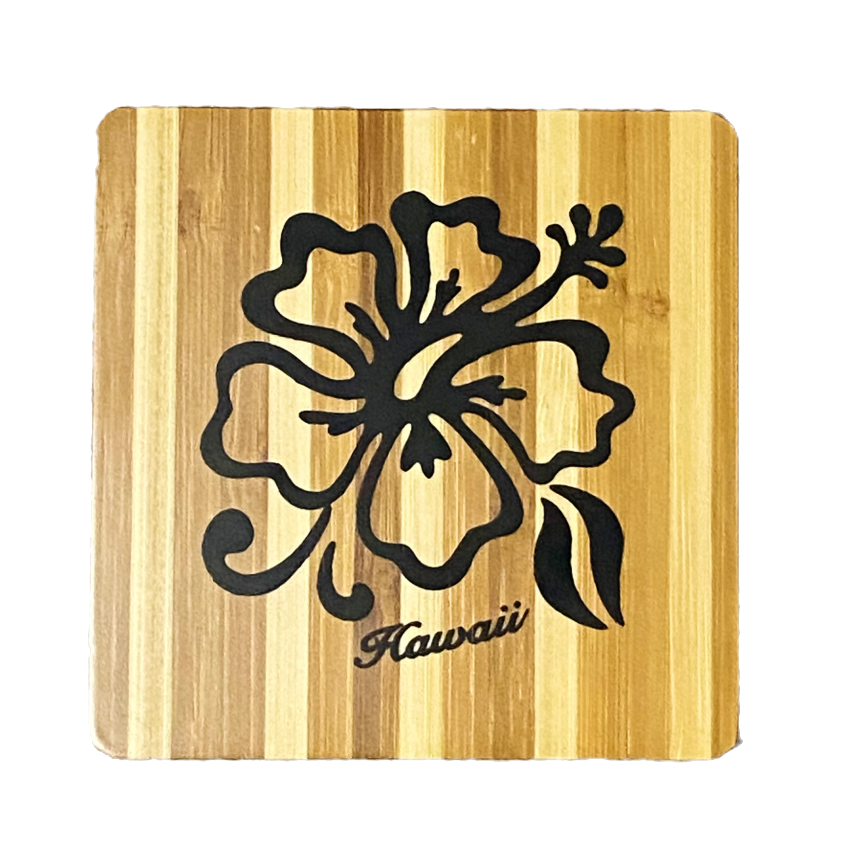 Hawaii Hibiscus Flower Bamboo Coaster