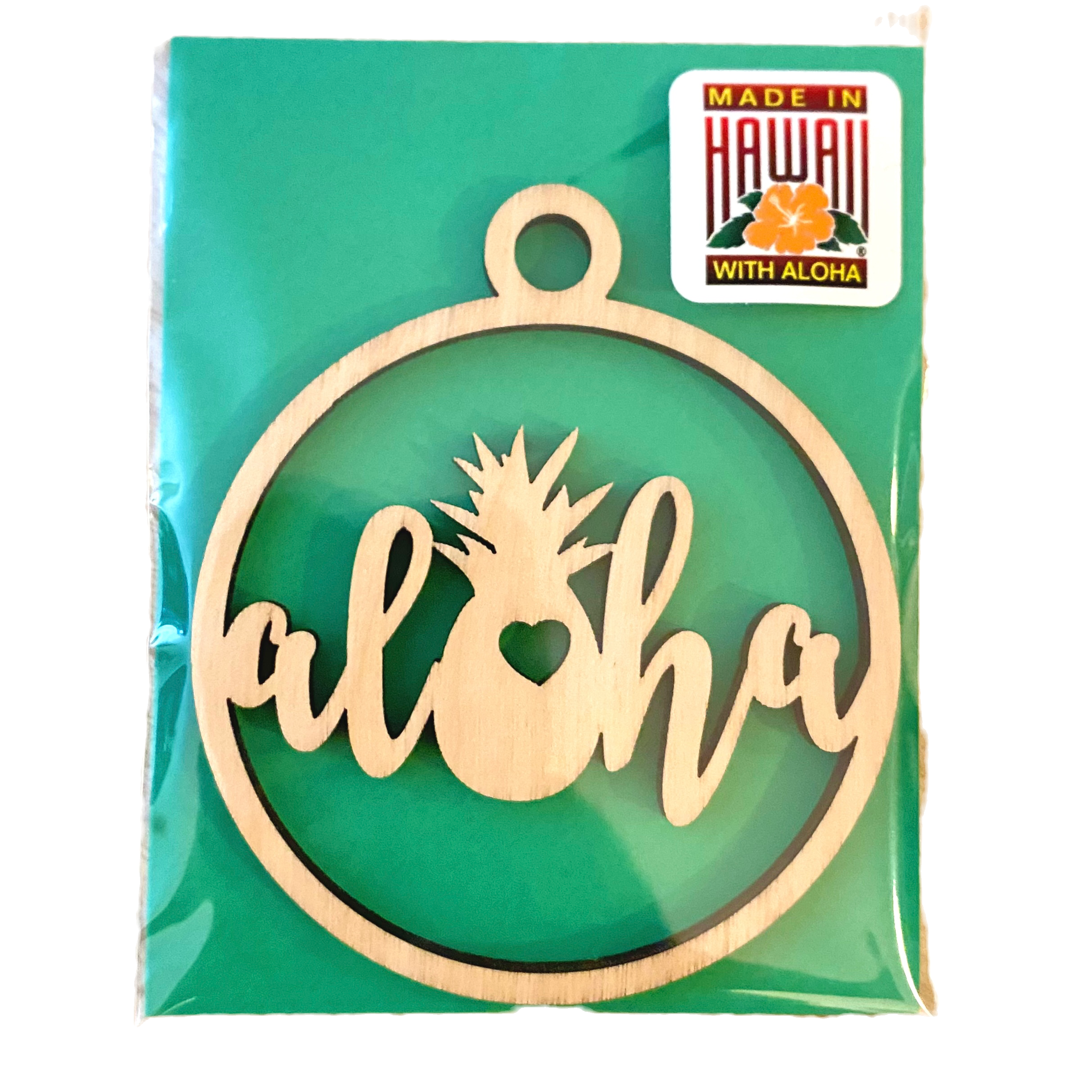Hawaii Aloha Pineapple Wood Ornament