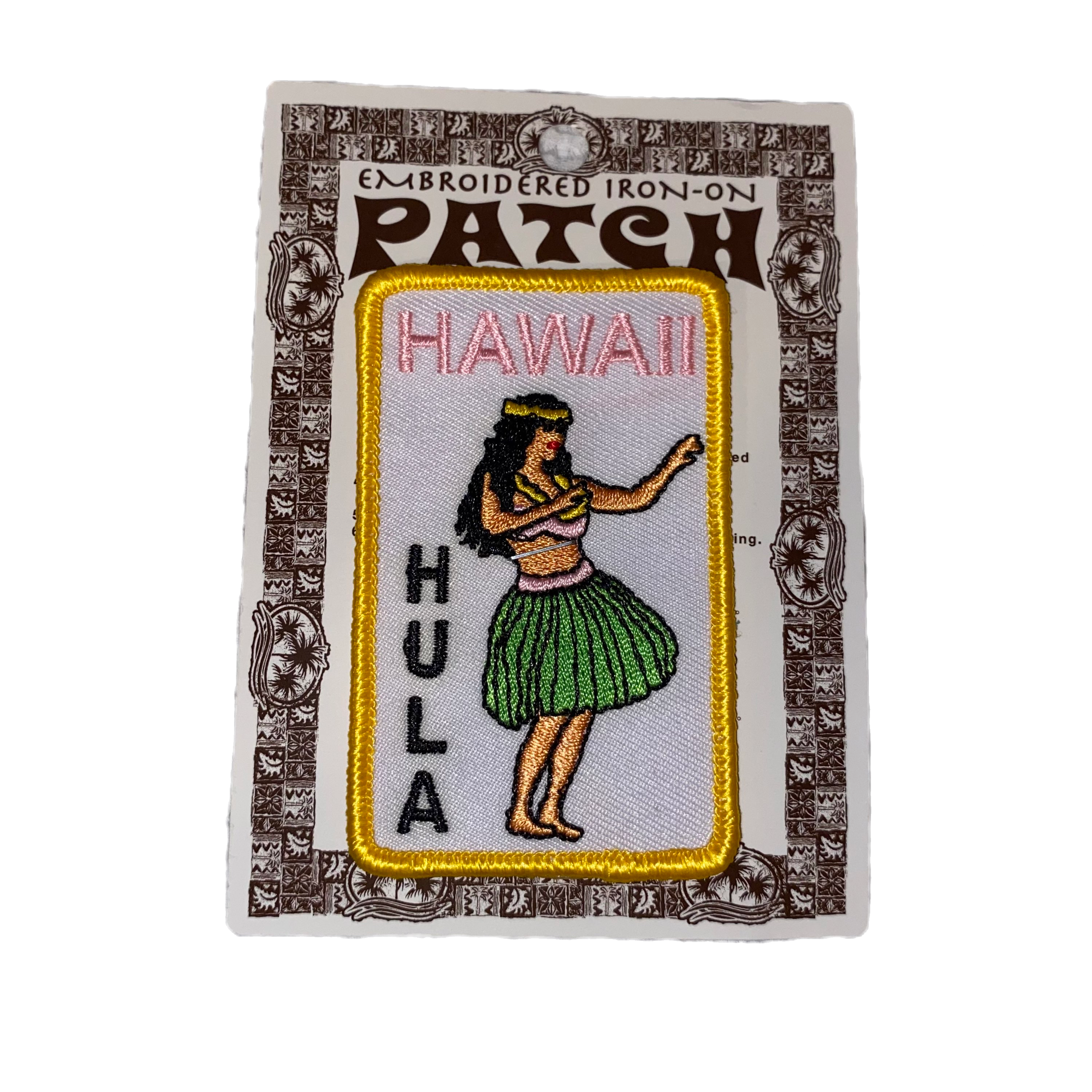 Hawaii Hula Girl Embroidered Iron-On Patch