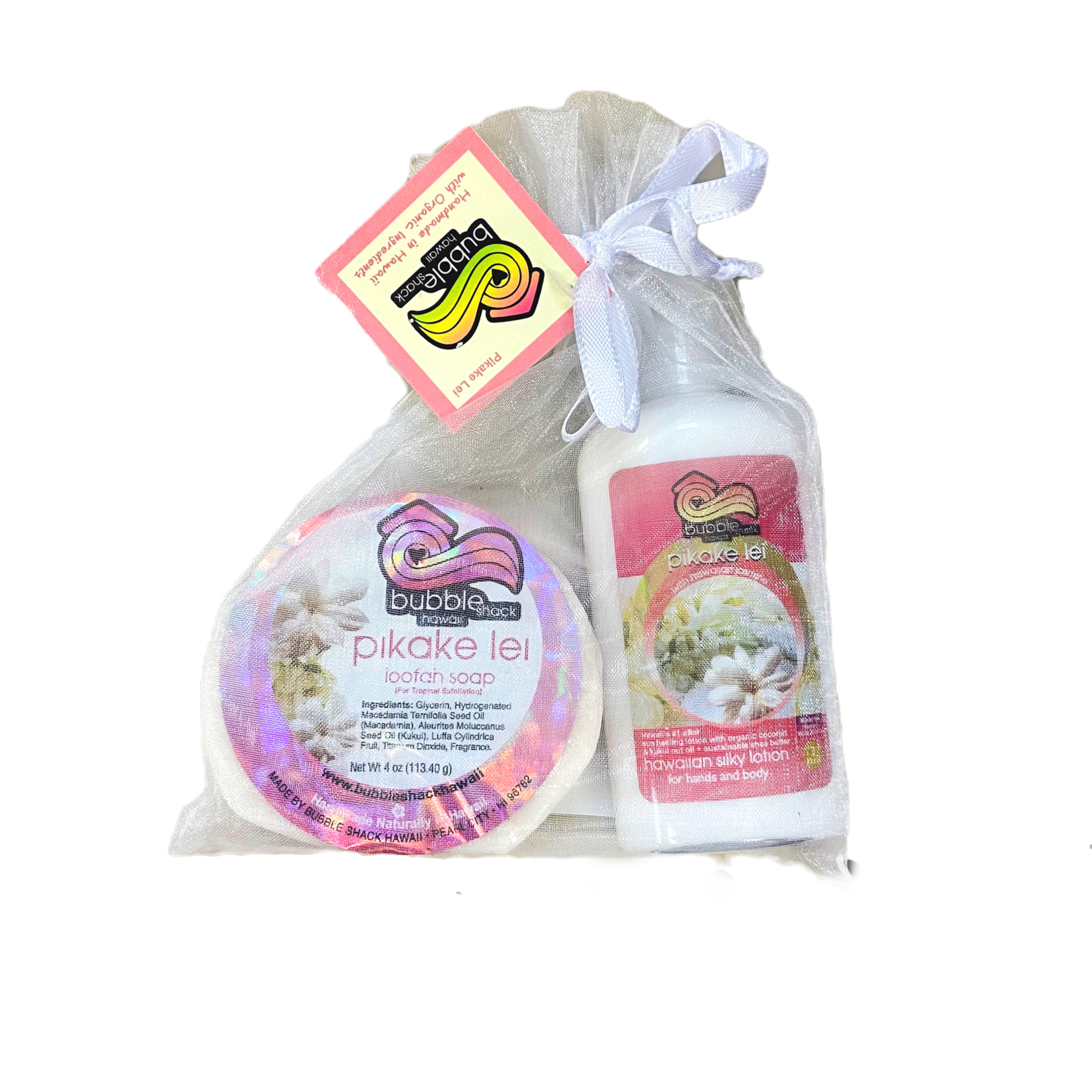 Bubble Shack Hawaii Pikake Lei, Pikake Lei Lotion & Loofah