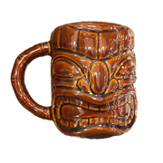 Tiki Coffee Mug, Hand Painted & Hand Crafted
