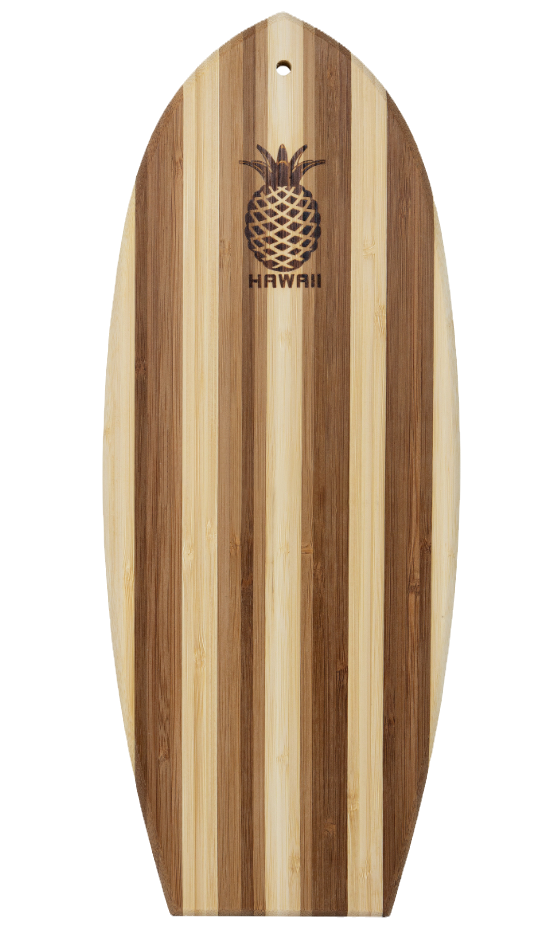 Bamboo Surfboard Hawaiian Pineapple Stamp Cutting/Serving Board