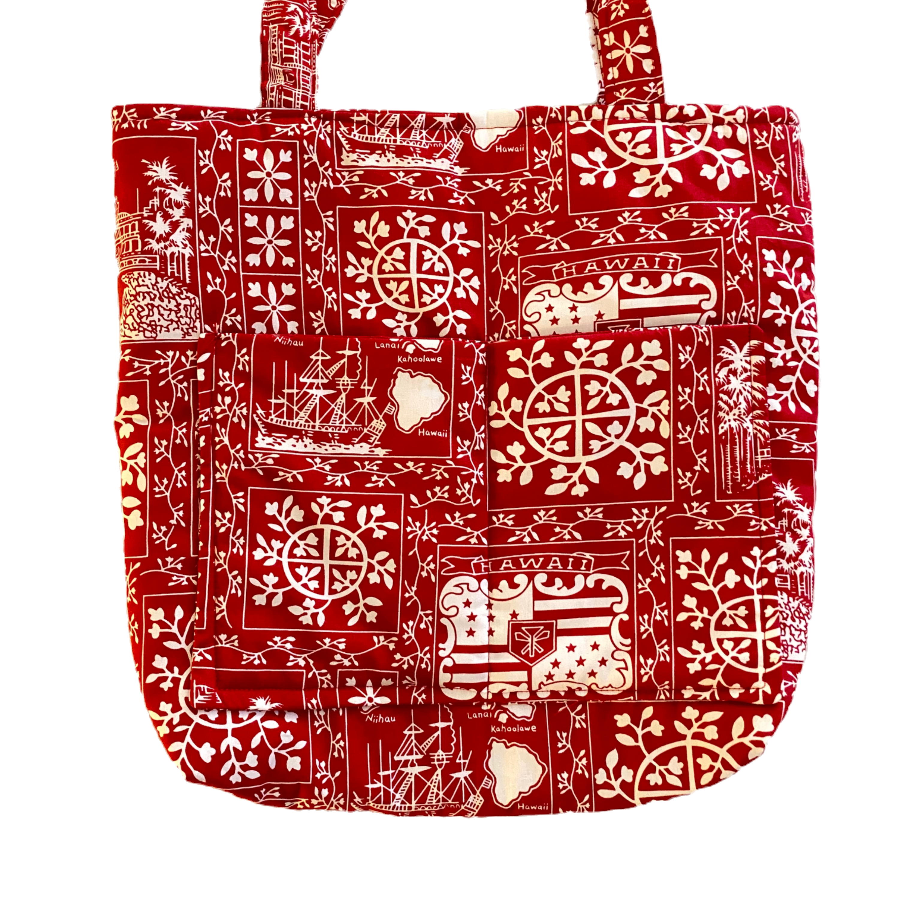 Red Iconic Hawaii Design Hand-Made Island Essence Tote 🏝️