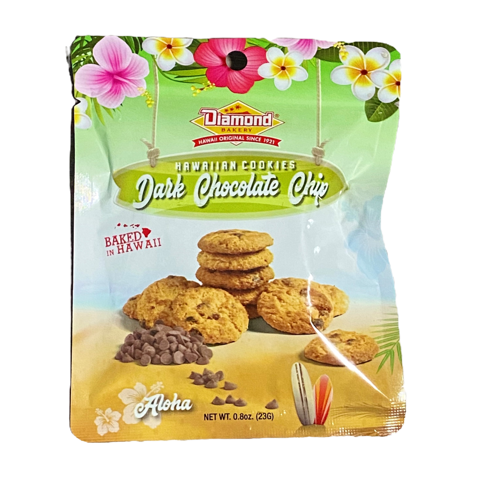 Diamond Bakery Hawaii Shortbread Dark Chocolate Chip Snack Size .8oz