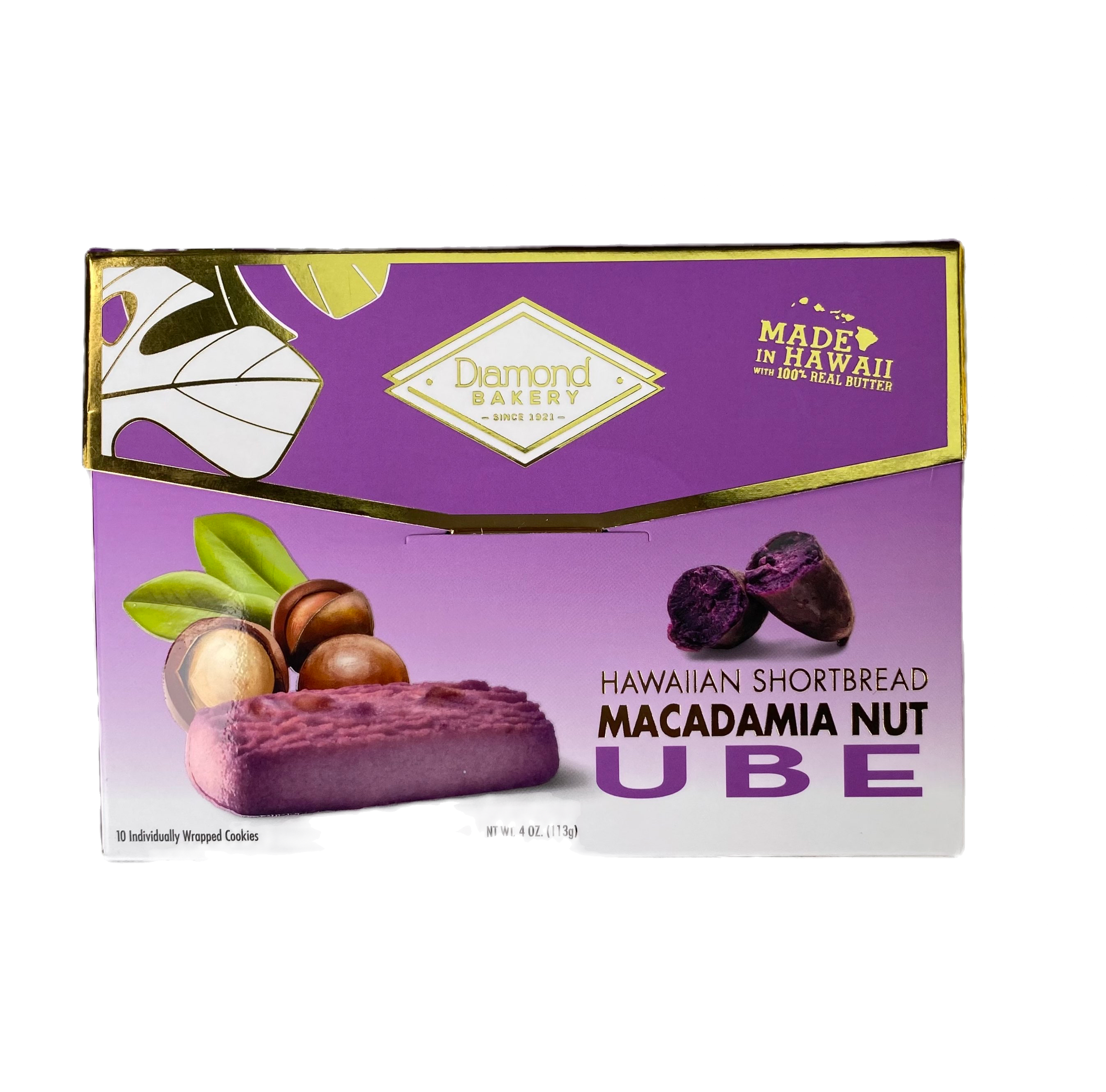 Diamond Bakery Hawaii Shortbread Macadamia Nut Ube 4oz