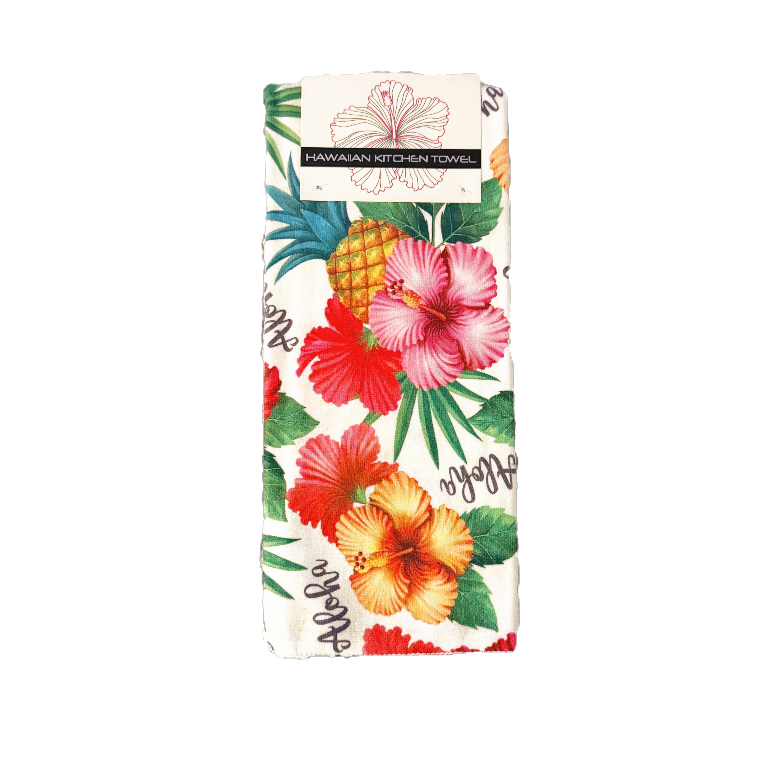 Hibiscus Aloha Hawaiian Kitchen 100% Microfiber Towel