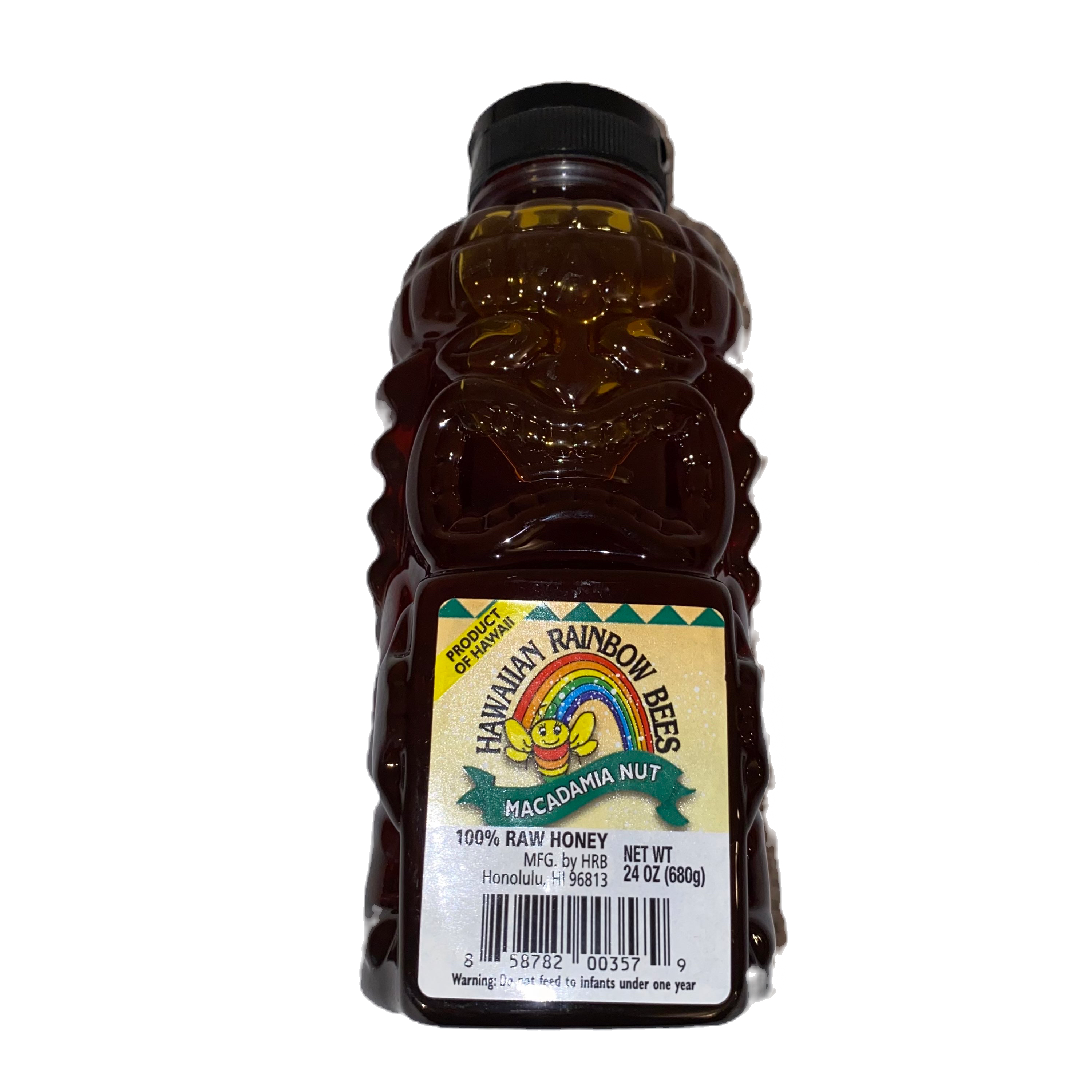 Hawaiian Rainbow Bees Macadamia Nut 100% Raw Honey 24oz