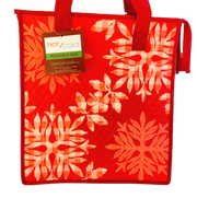 Red Hawaii Palaka Quilt Insulated Hawaiian Tote Bag