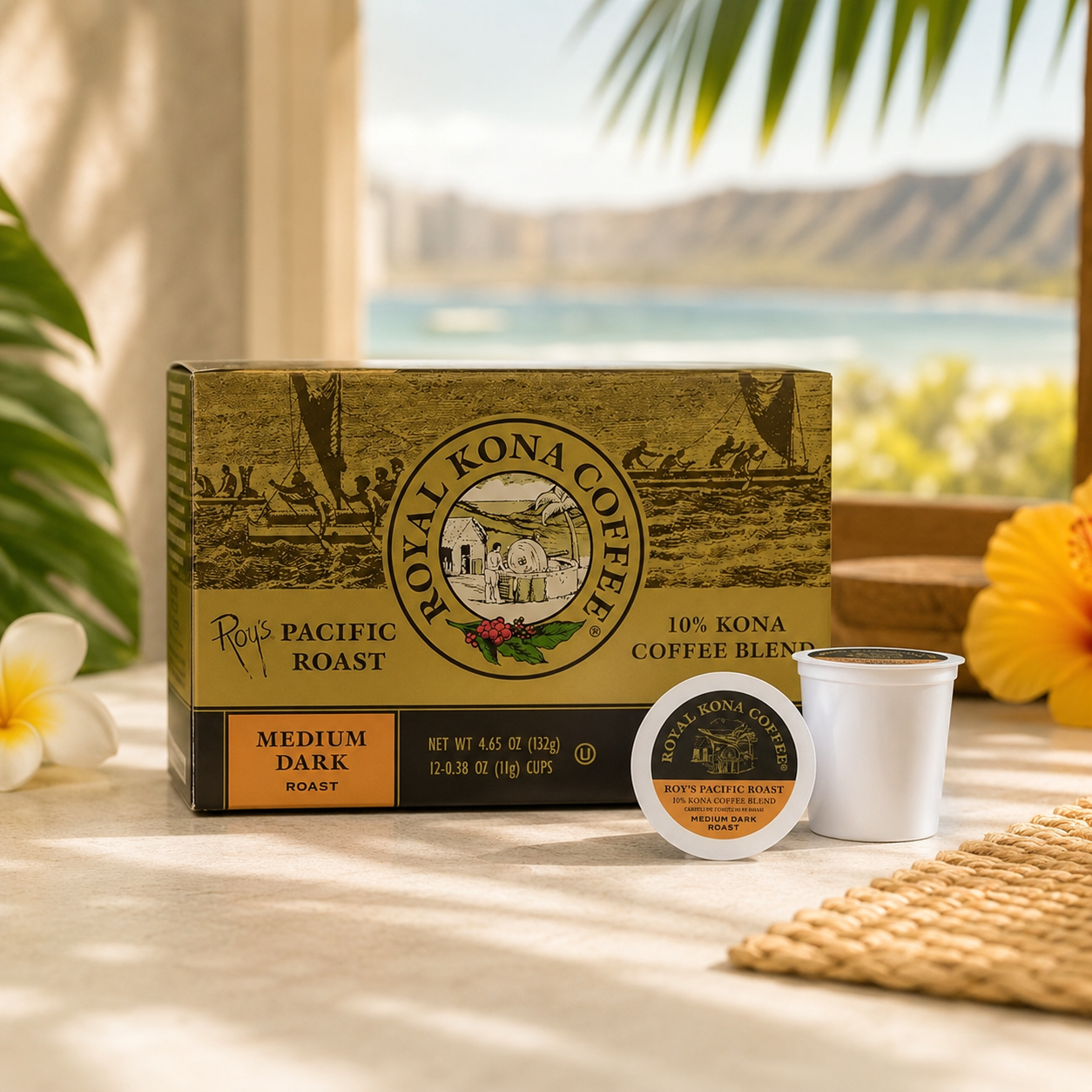 Royal Kona Coffee K-cup Medium Dark Roast  12cups