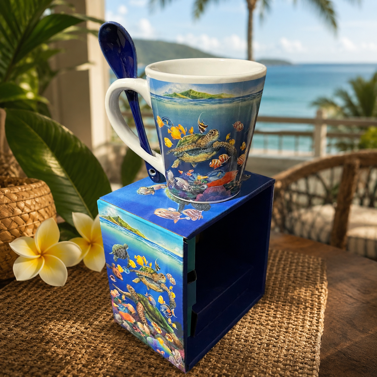 Ocean Turtle/Honu Tea/Coffee w/Spoon – 12 oz Mug