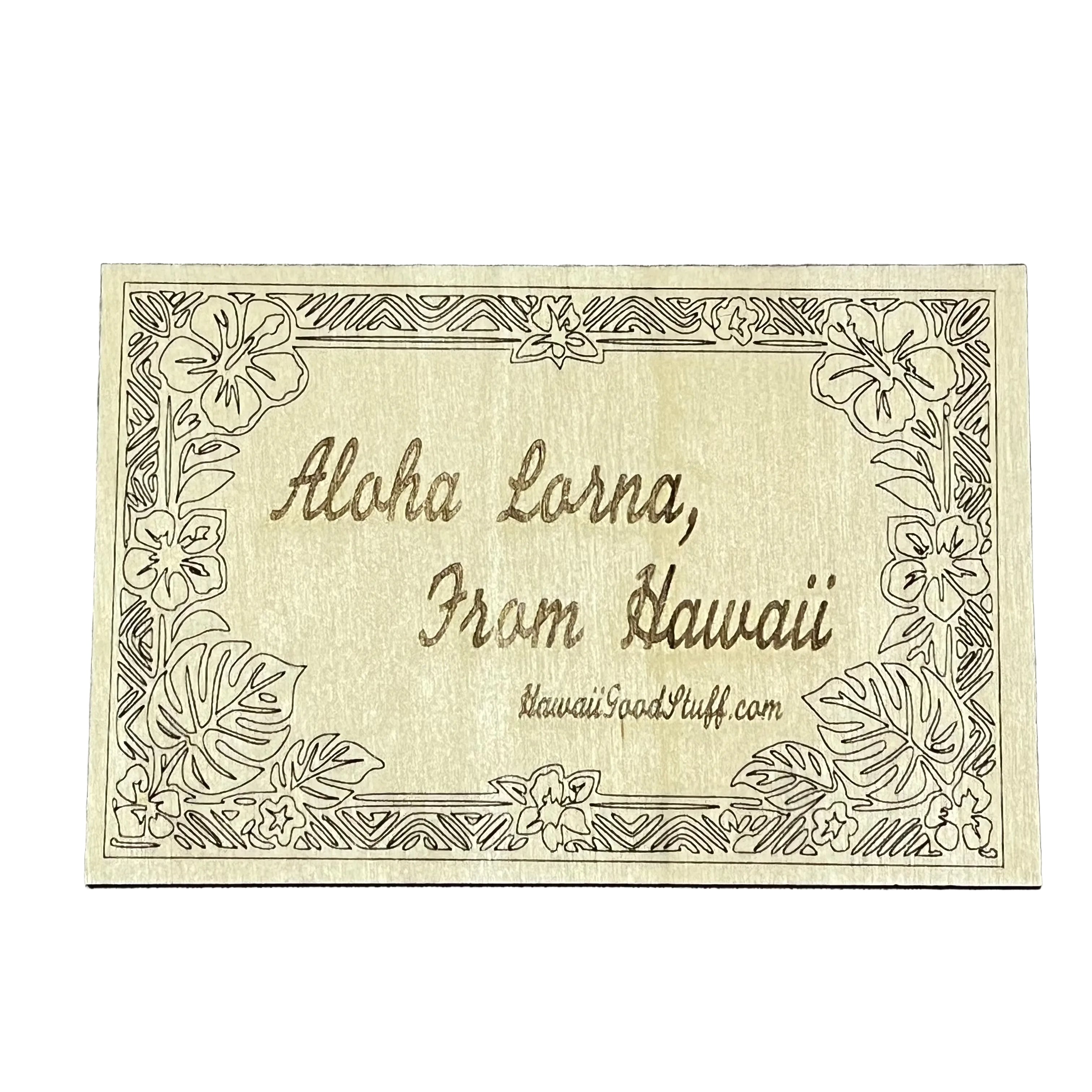 Aloha From Hawaii Wood Engraved Magnet Plaque