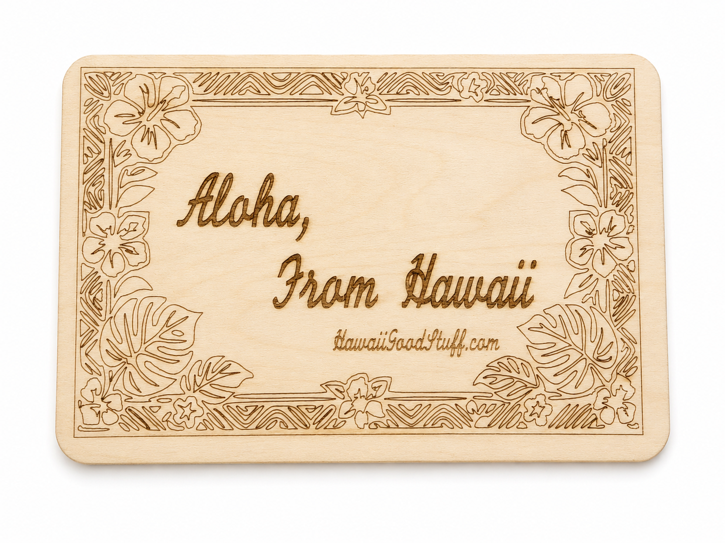 Aloha From Hawaii Wood Engraved Magnet Plaque