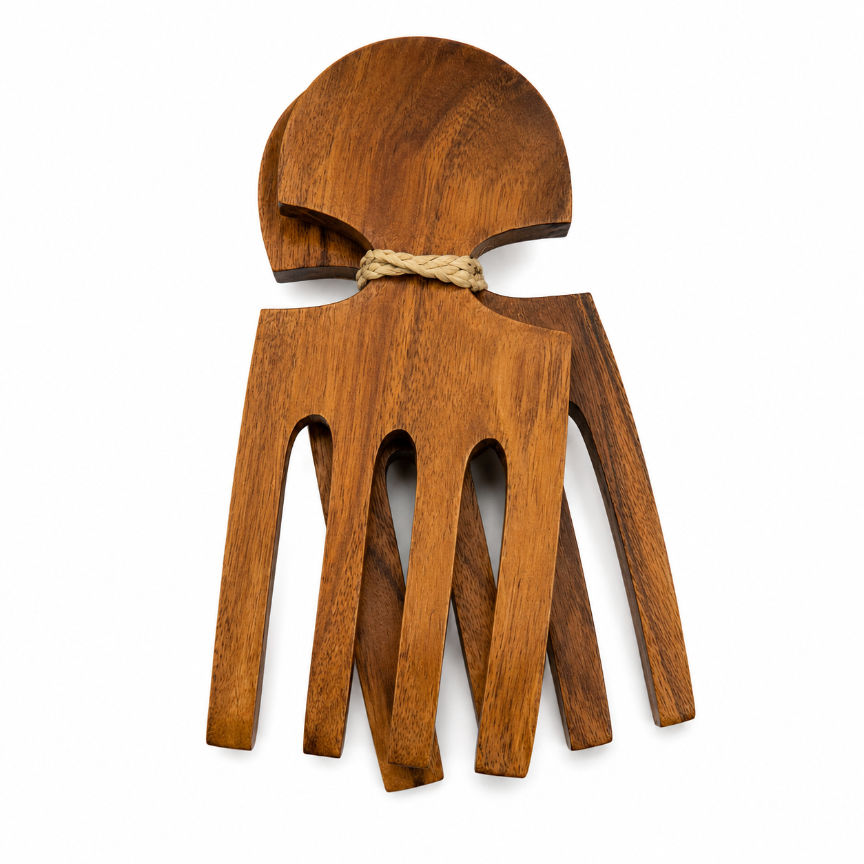 Handcrafted Pacific Island Hardwood Salad Hands – Island Style