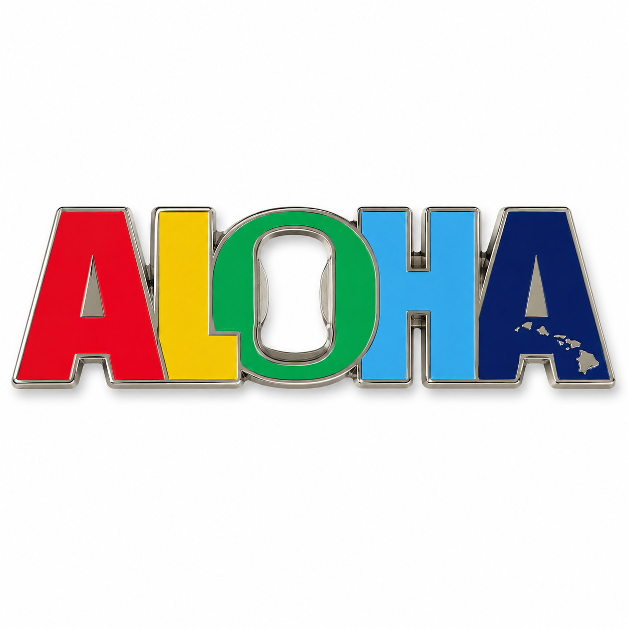 ALOHA Rainbow Bottle Opener Magnet
