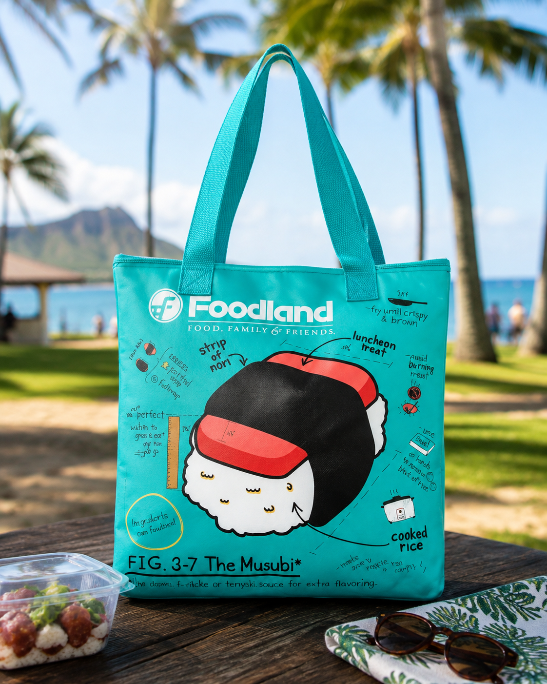 Foodland Insulated Spam Musubi Tote Bag