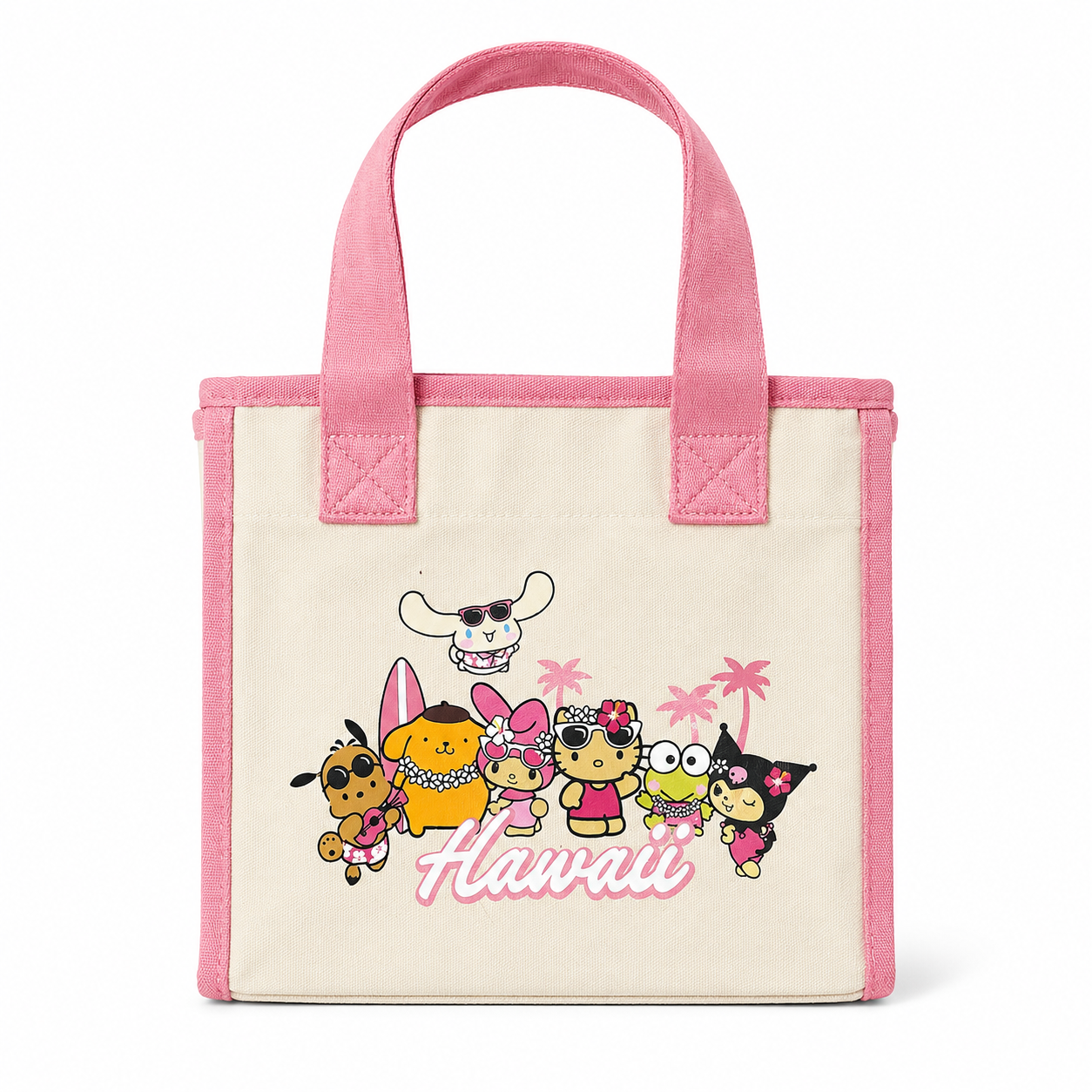 Hello Kitty Hawaiʻi Canvas Mini Tote Bag – Pink Trim Character Island Tote