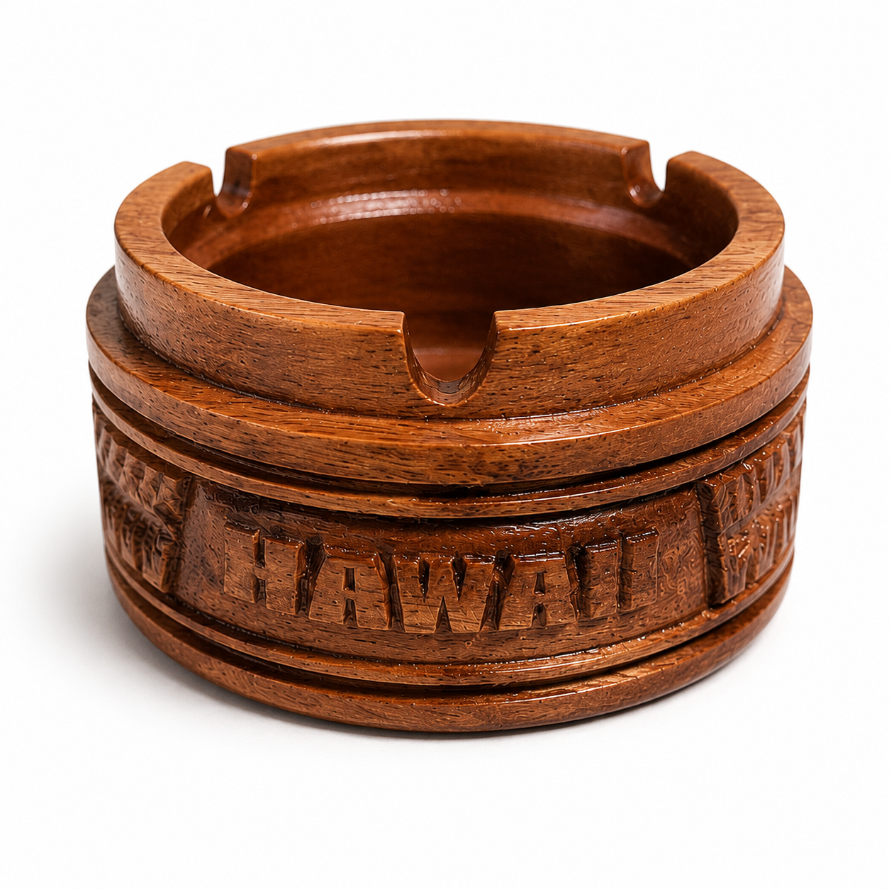 Hawaiʻi Wooden Ashtray – Carved Island Souvenir