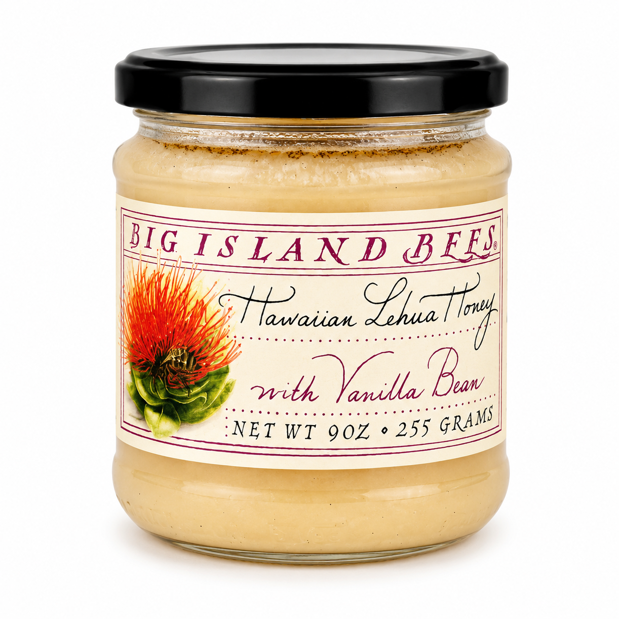 Big Island Honey Bees,  Lehua Honey Vanilla Bean – 9oz