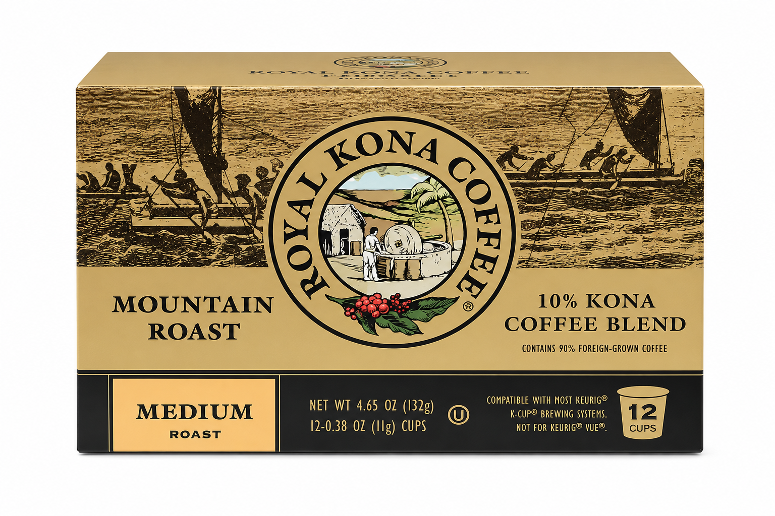 Royal Kona Coffee K-cup MEDIUM Roast  12cups