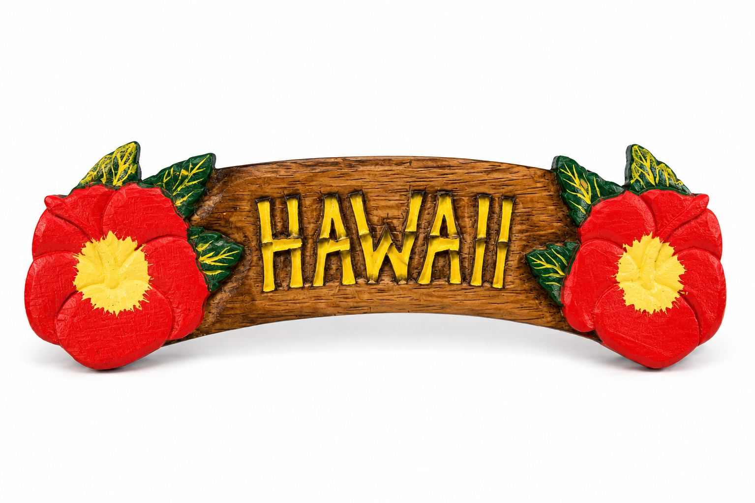 Hawaii Hibiscus Wooden Wall Plaque