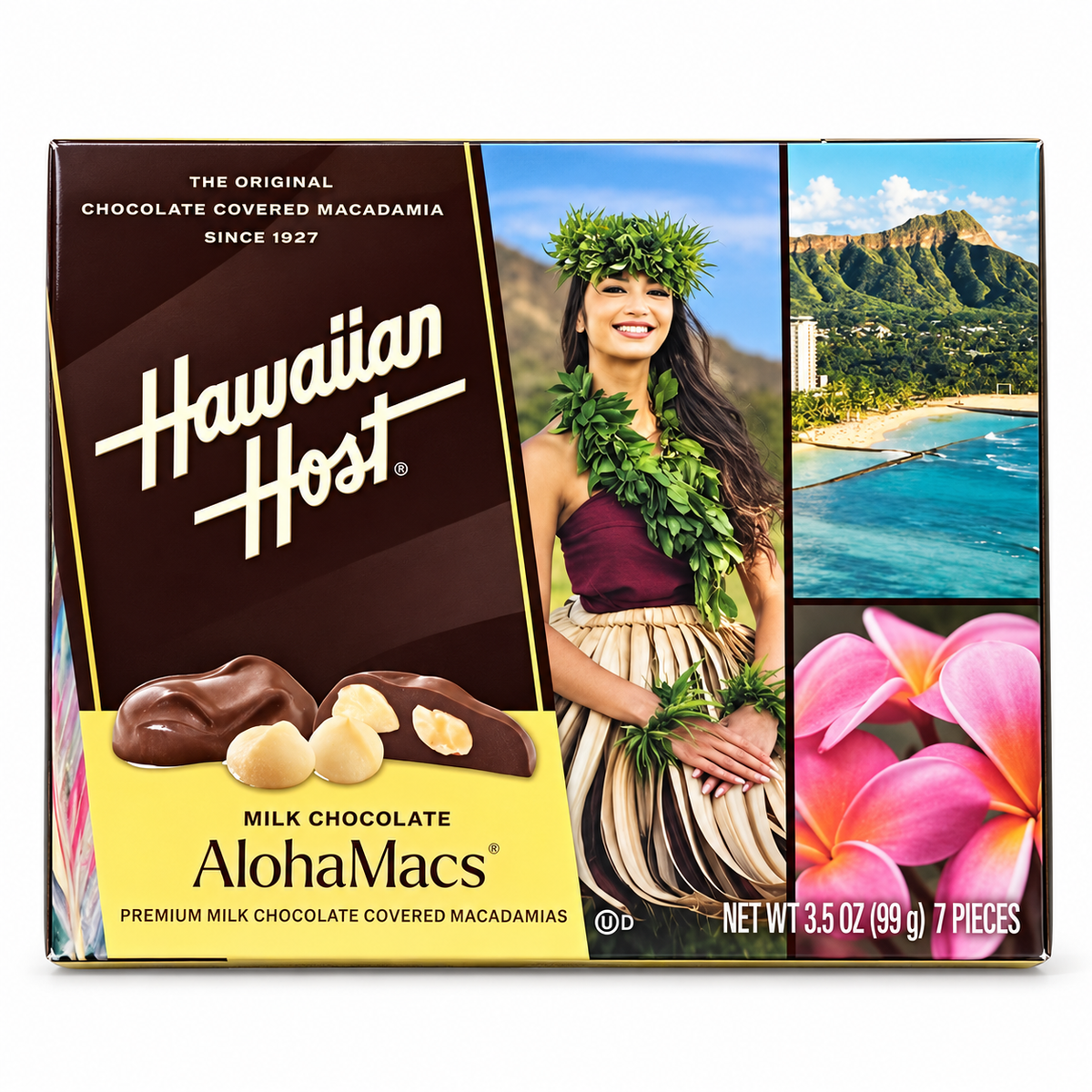 Hawaiian Host Aloha Macs Milk Chocolate 3.5oz