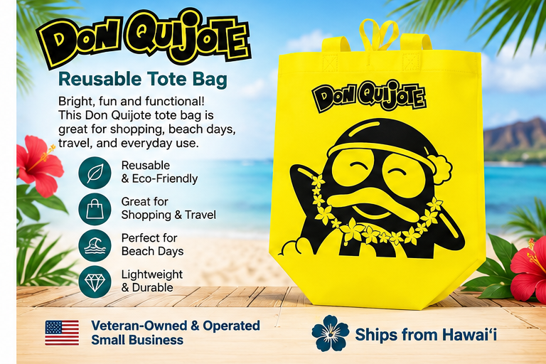 Don Quijote Large Yellow DONPEN Tote Bag
